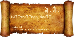 Mészáros Noé névjegykártya